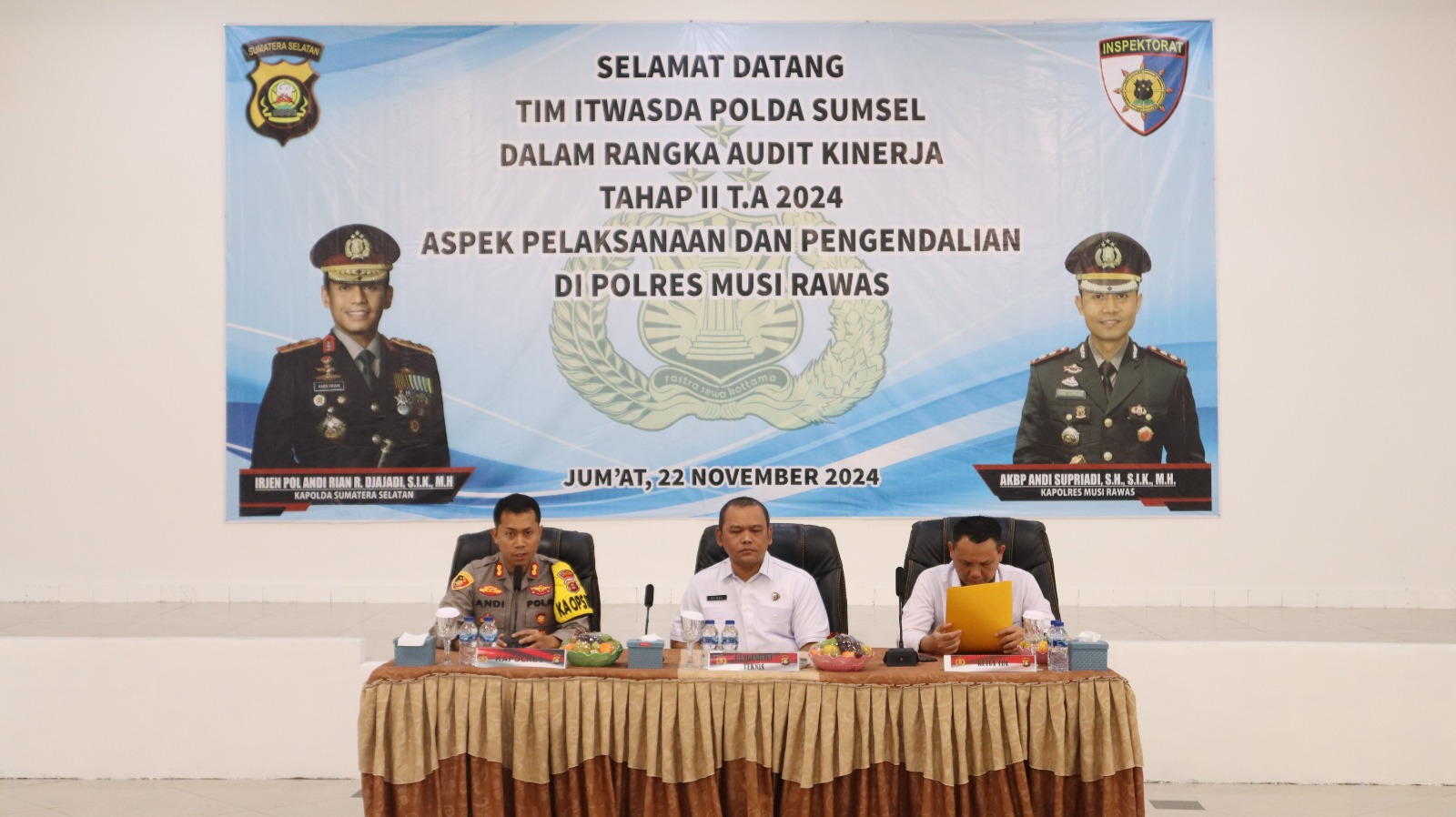 Tingkatkan Pelaksanaan dan Pengendalian, Tim Audit Kinerja Itwasda Polda Sumsel Melakukan Audit Di Polres Musi Rawas